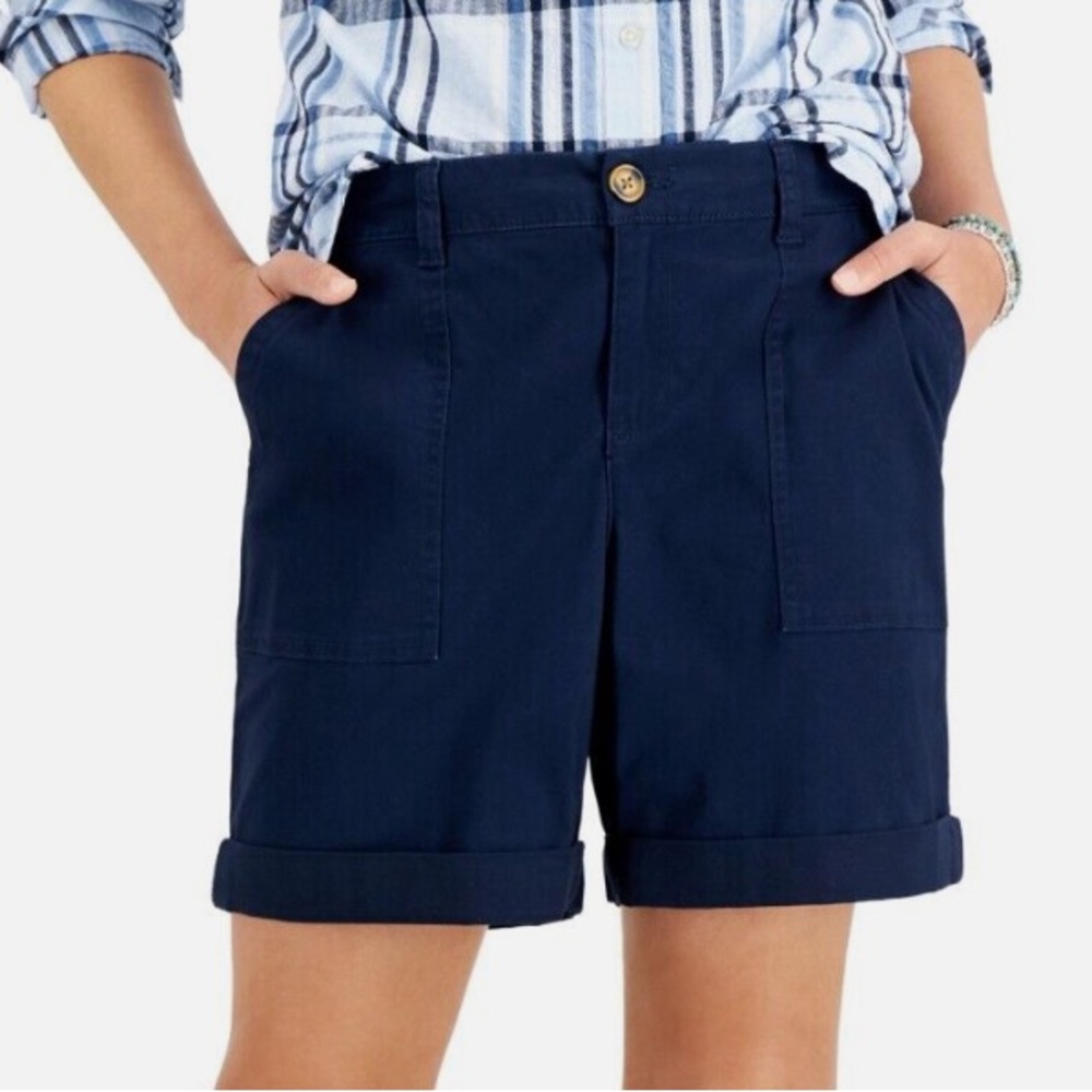 NWT Mid Rise Roll Cuff Bermuda Shorts